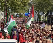 Hollanda'da “Gazze için Kırmızı Çizgi” protesto düzenlendi 