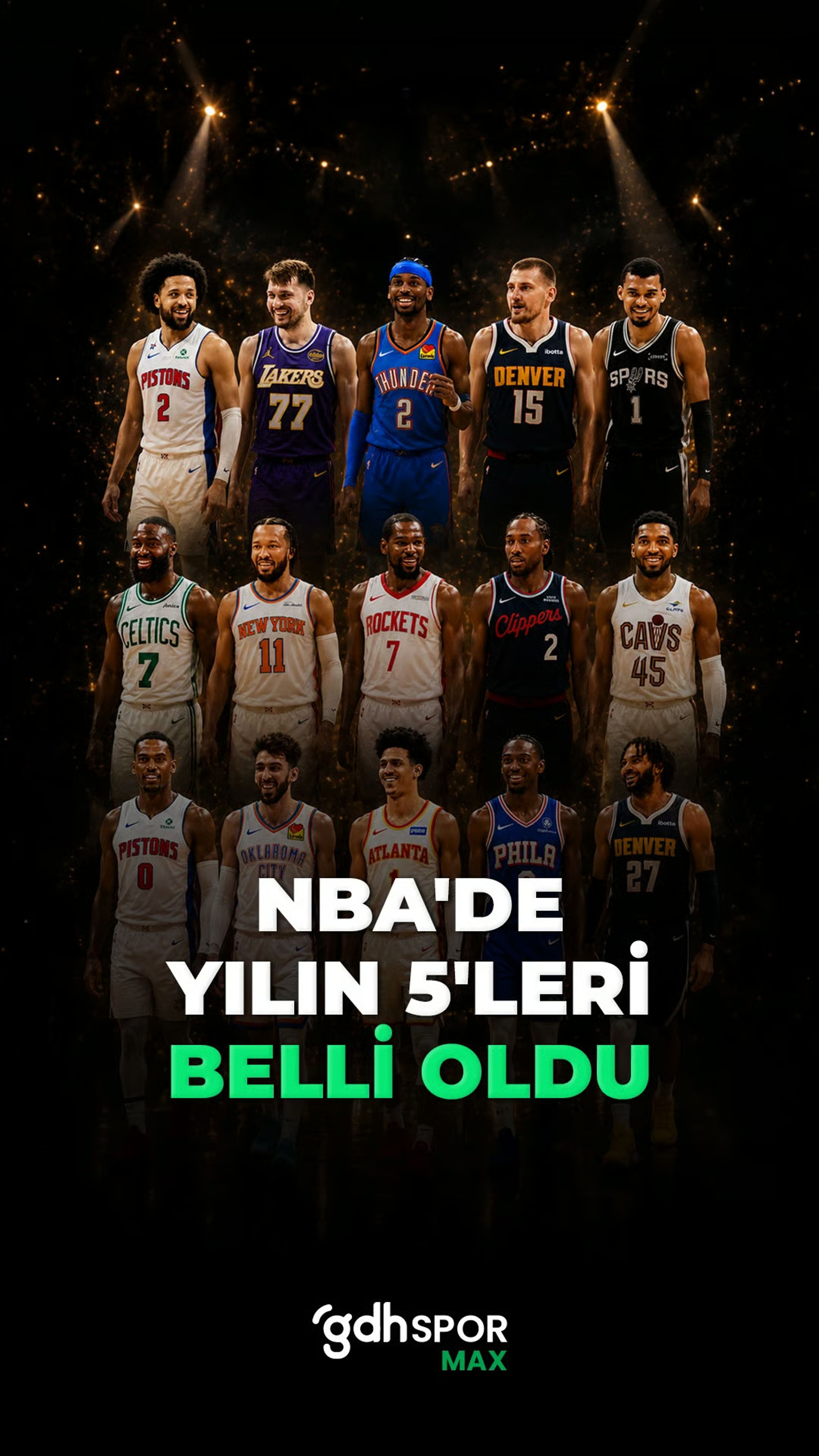 NBA’de yılın en iyi 5’leri açıklandı.