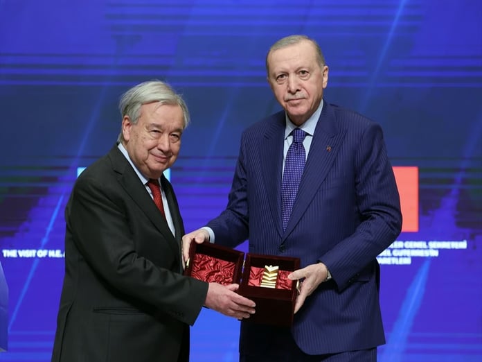 Cumhurbaşkanı Erdoğan'dan BM Genel Sekreteri Guterres'e Atatürk Uluslararası Barış Ödülü