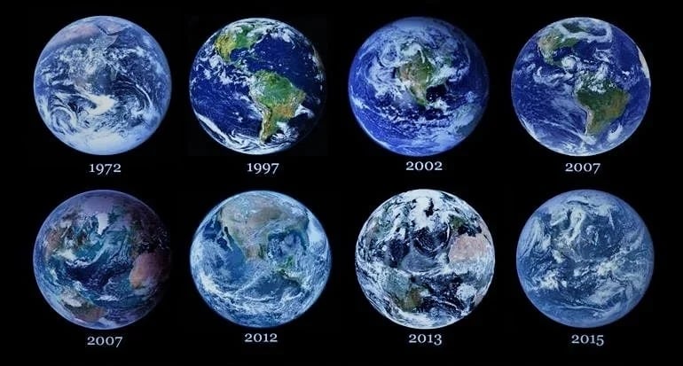 Dünyanın yıllar içindeki değişimi, NASA.