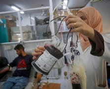 Batı Şerialı Filistinlilerden Gazzelilere kan desteği