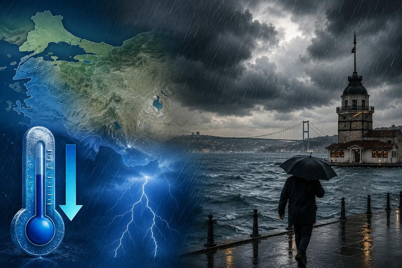AKOM ve Meteoroloji'den İstanbul için saatli uyarı! Sağanakla sıcaklıklar 6 derece birden düşecek