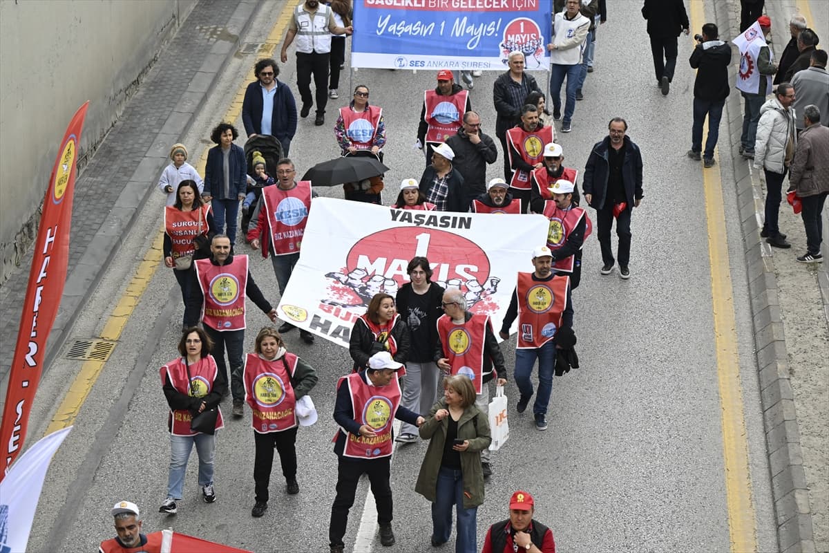 Başkentte 1 Mayıs böyle kutlandı! Doruk Madencilik işçileri de meydandaydı