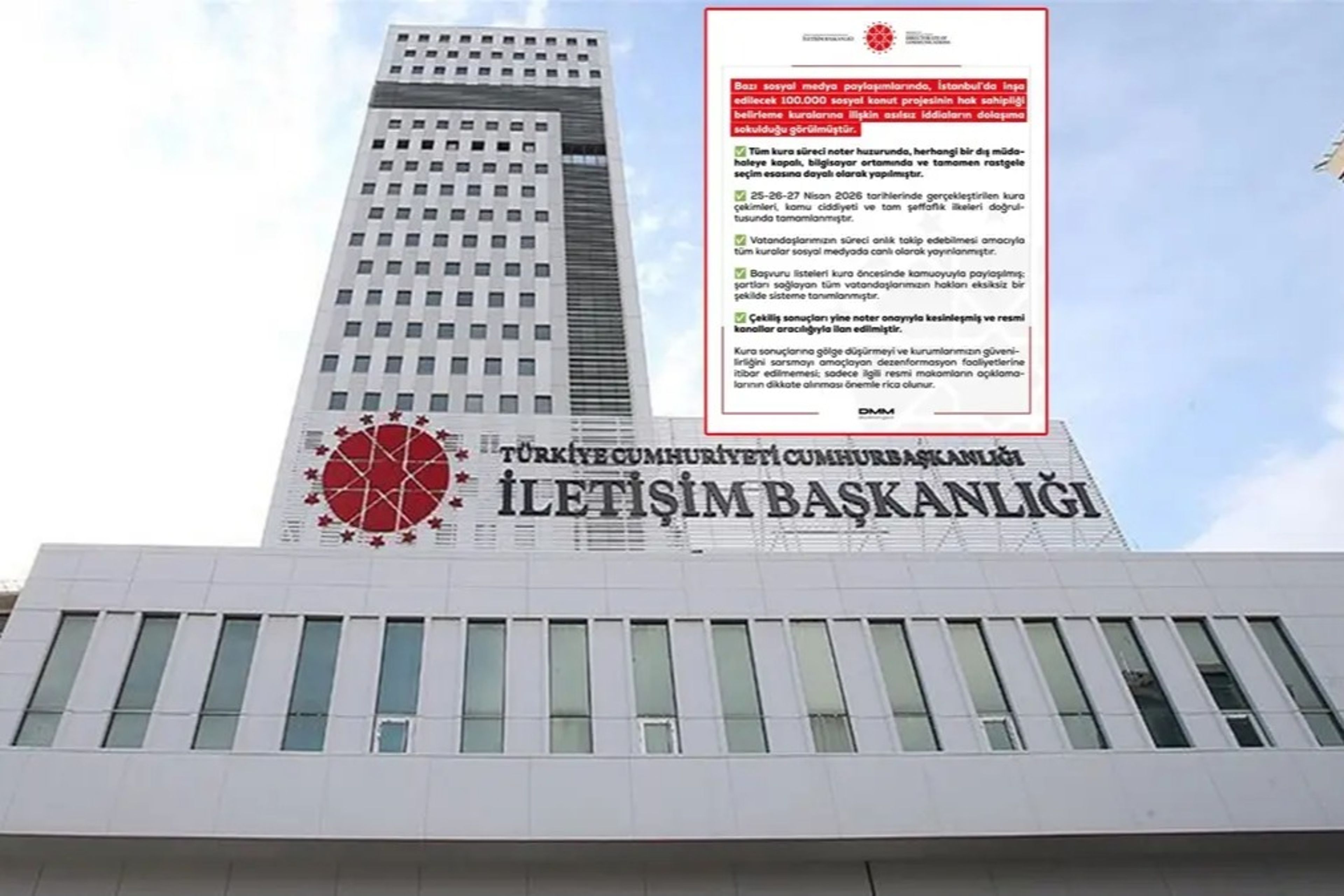 DMM'den İstanbul'daki 100 bin konut kurasına ilişkin dezenformasyon açıklaması