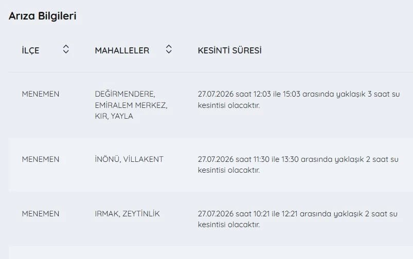 İZSU kesintiler listesi | 27 Temmuz İzmir su kesintileri listesinde hangi ilçeler var, ne zaman düzelecek?