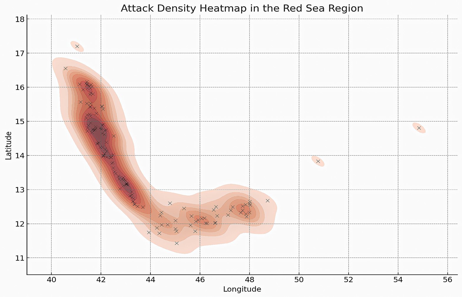 Houthi attacks density heatmap