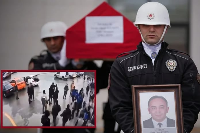 Muayene istasyonunda polis memuruna maganda dehşeti! Kan donduran görüntüler ortaya çıktı