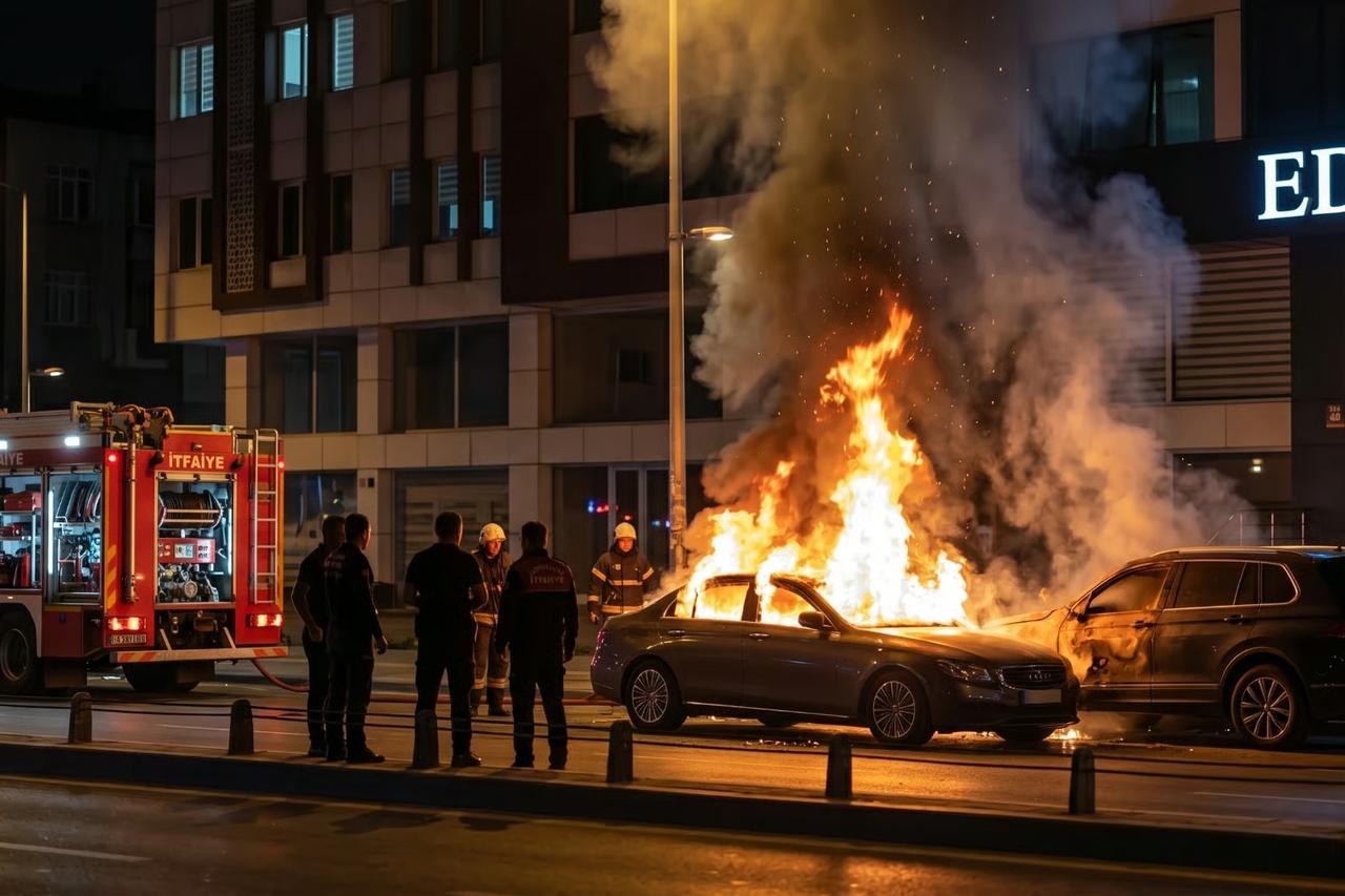 Galeride milyonluk zarar: Yangın anı kameraya yansıdı!