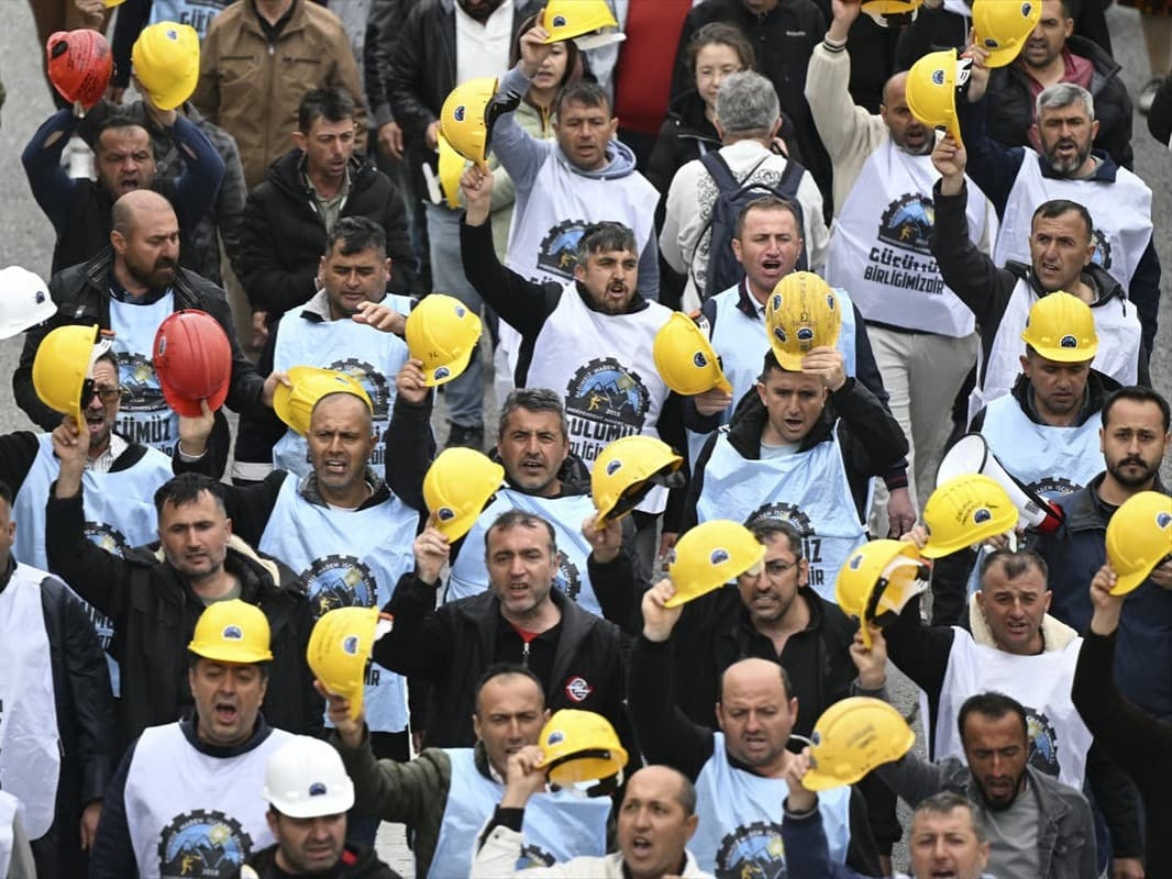 Doruk Madencilik işçileri de meydandaydı