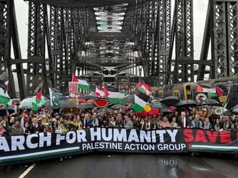 Thousands March On Sydney Bridge For Palestine Ceasefire