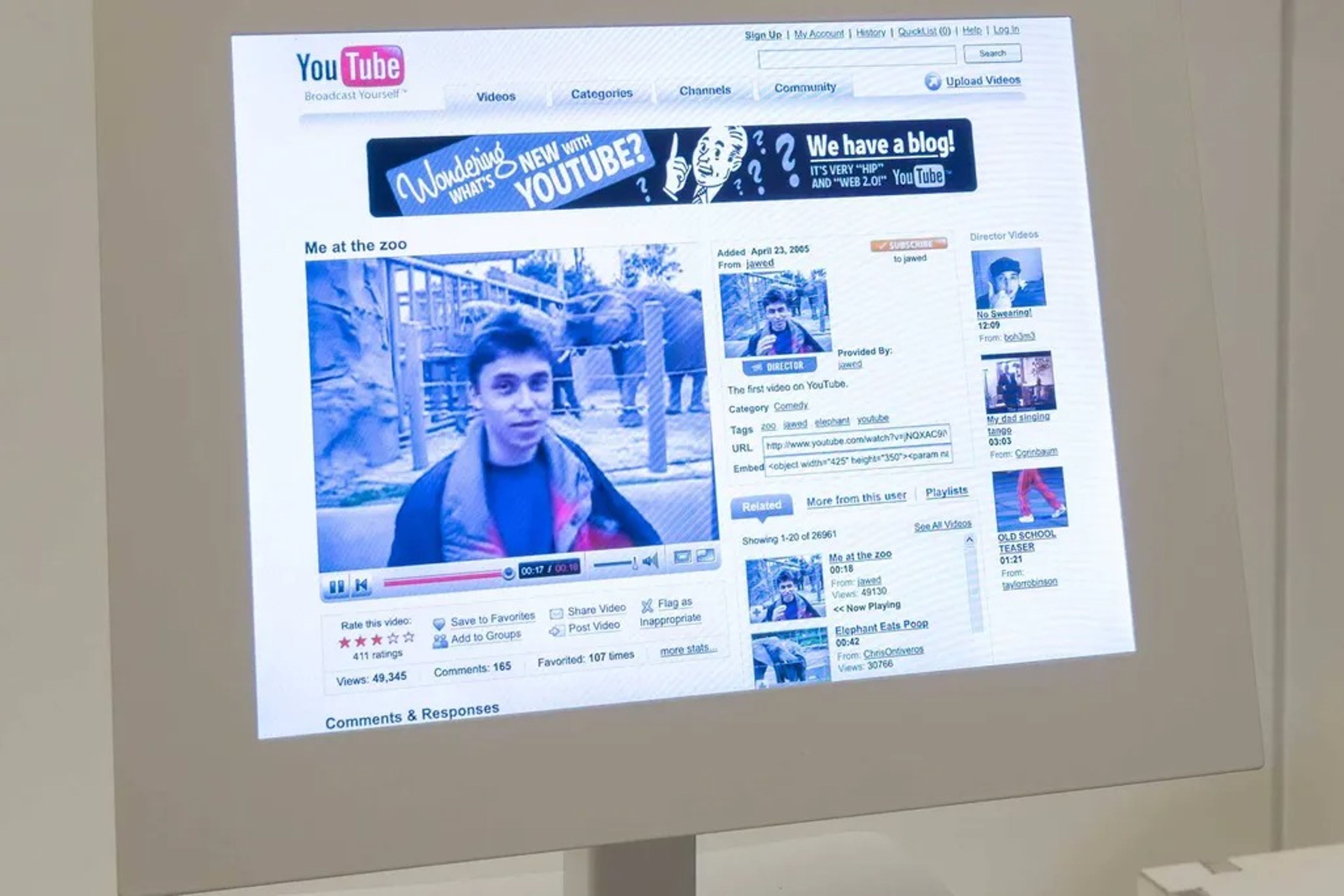 YouTube'un ilk videosu bir müze tarafından satın alındı