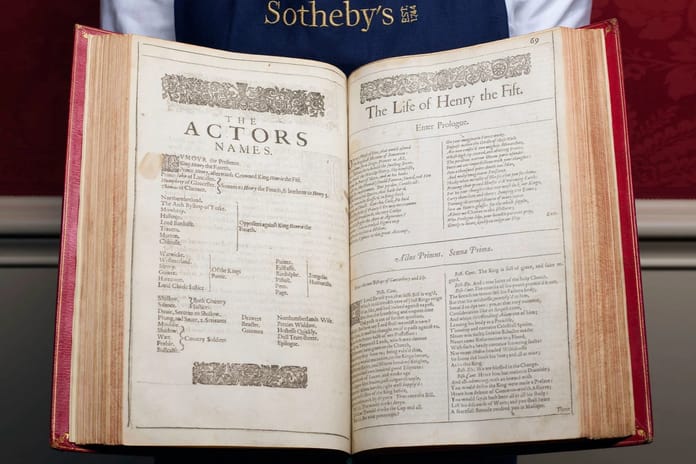 Shakespeare’in ilk dört baskısı 6 milyon dolara satışa çıkacak