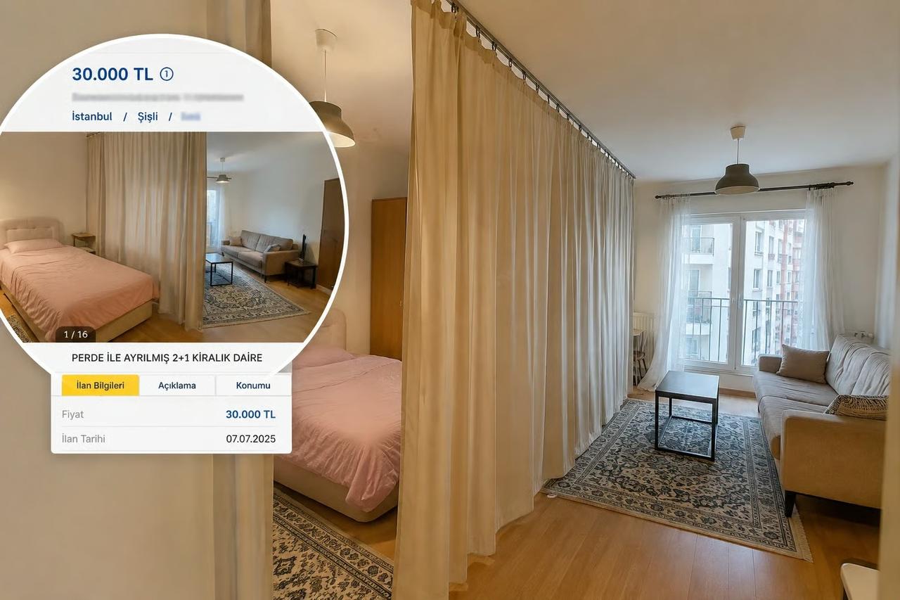 Şişli'de 30 bin TL'lik ev şoke etti! Perdeyle oda yaptılar