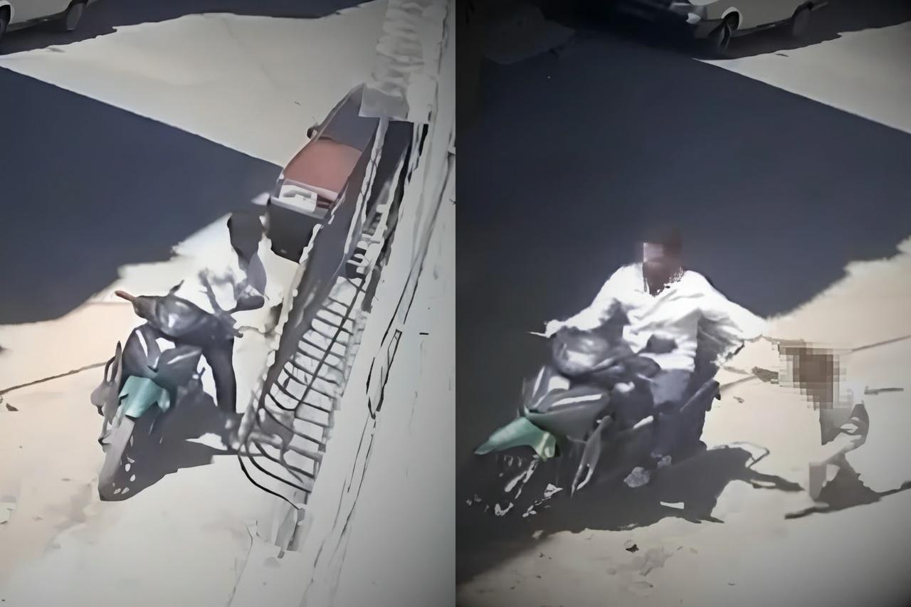 Kızını dövüp motosikletle saçından sürükledi