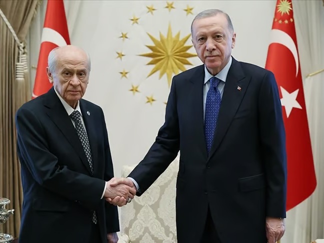 Cumhurbaşkanı Erdoğan ve MHP Lideri Bahçeli Beştepe'de bir araya geldi