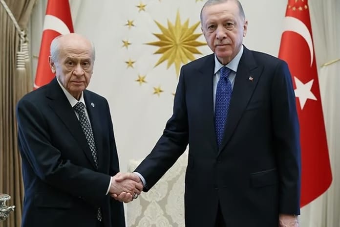 Cumhurbaşkanı Erdoğan ve MHP Lideri Bahçeli Beştepe'de bir araya geldi