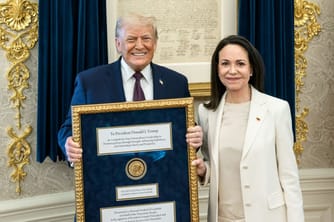 Machado Presents Nobel Peace Prize to Trump