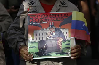 Venezuelalılar ABD'ye karşı sokakta