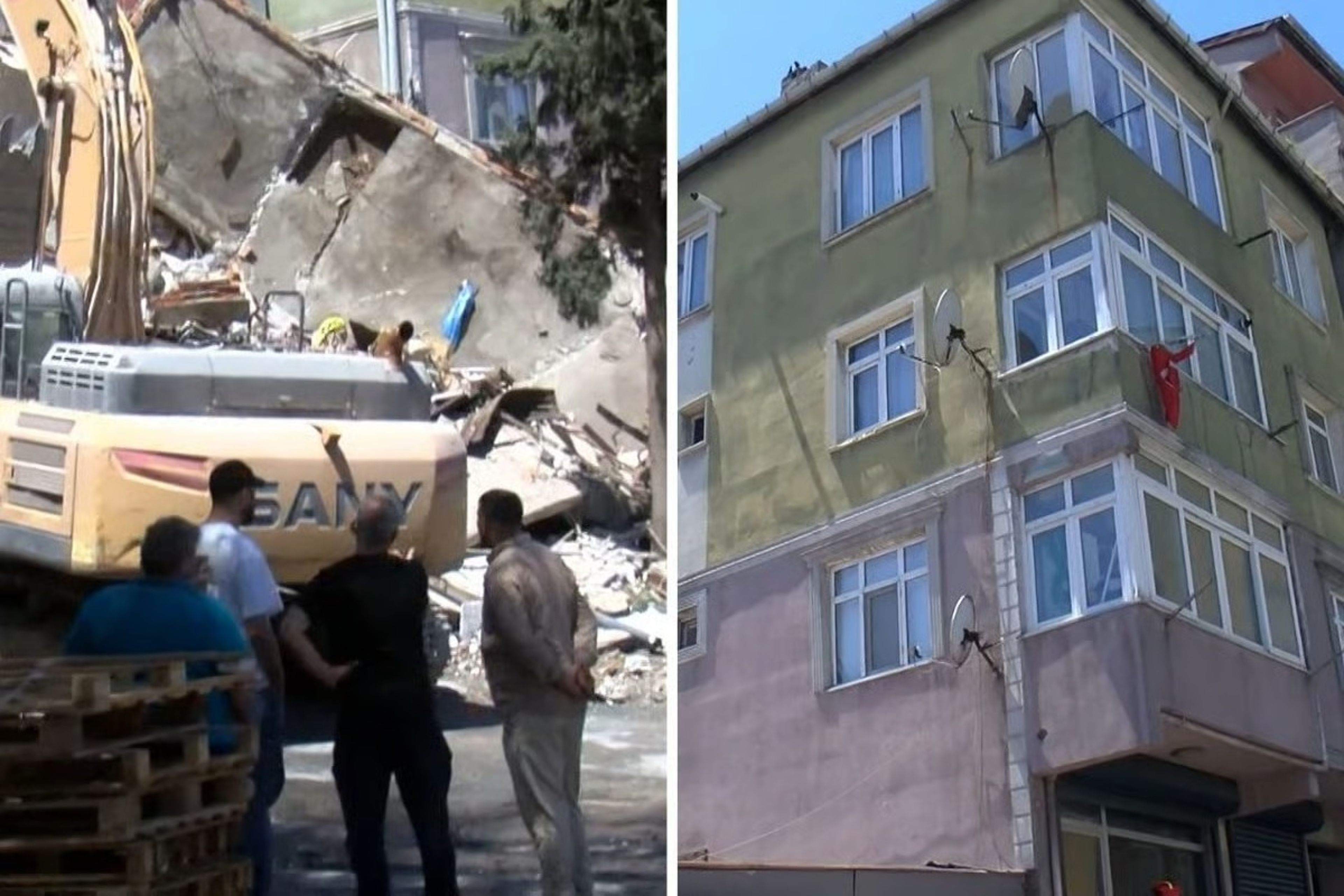 İstanbul’da kentsel dönüşüm faciası! Bina yandaki apartmanın üzerine böyle çöktü: Canımızı zor kurtardık