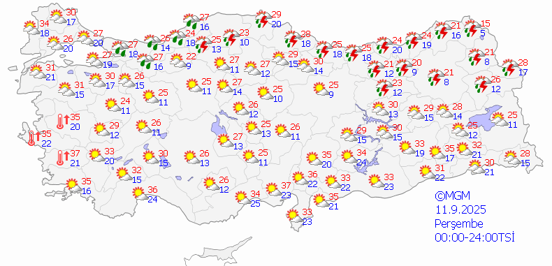 Ülke genelinde hava durumu: Sıcaklık düşüyor, yağış başlıyor