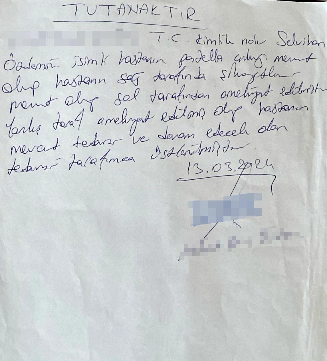 Selvihan Özdemir tutanak 