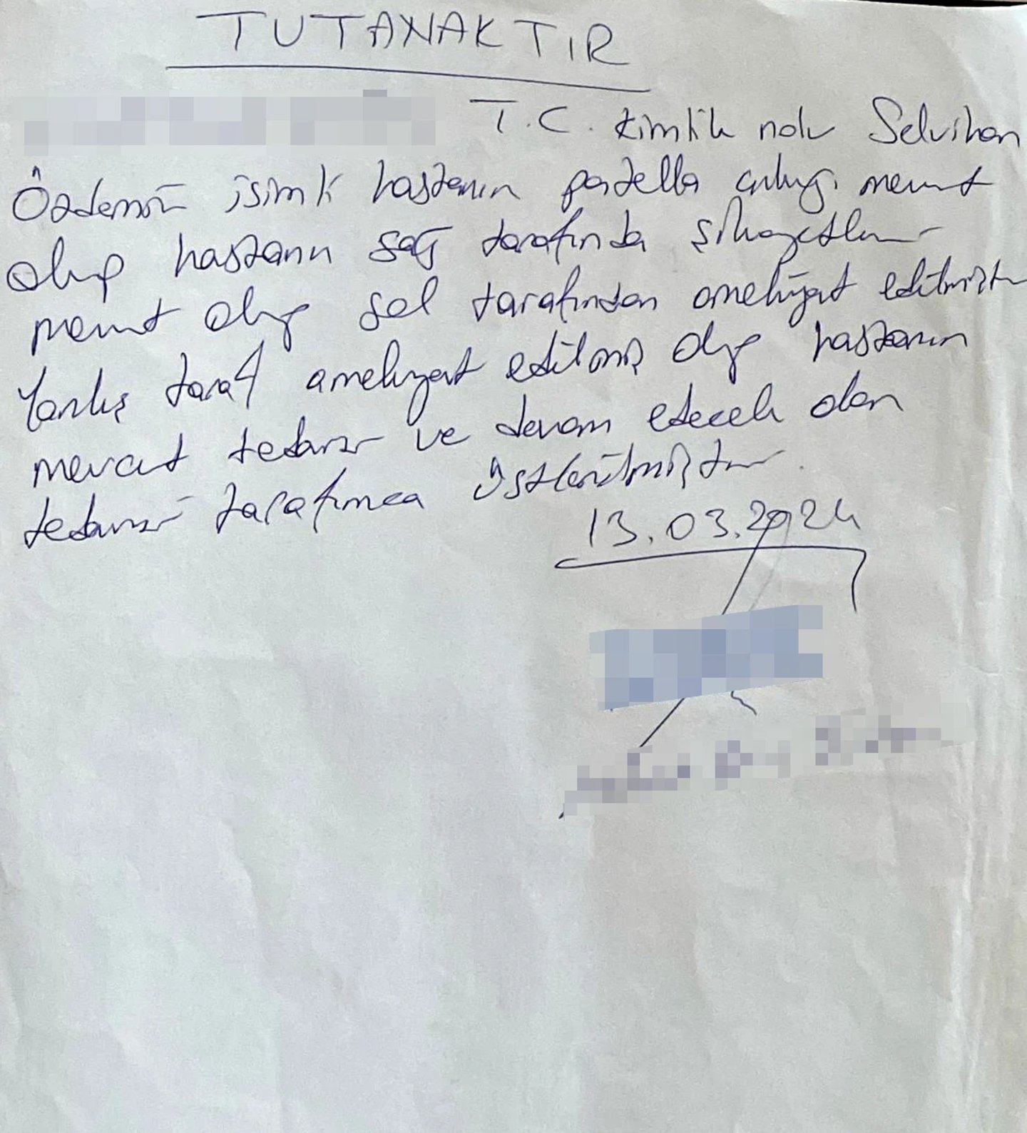 Selvihan Özdemir tutanak 