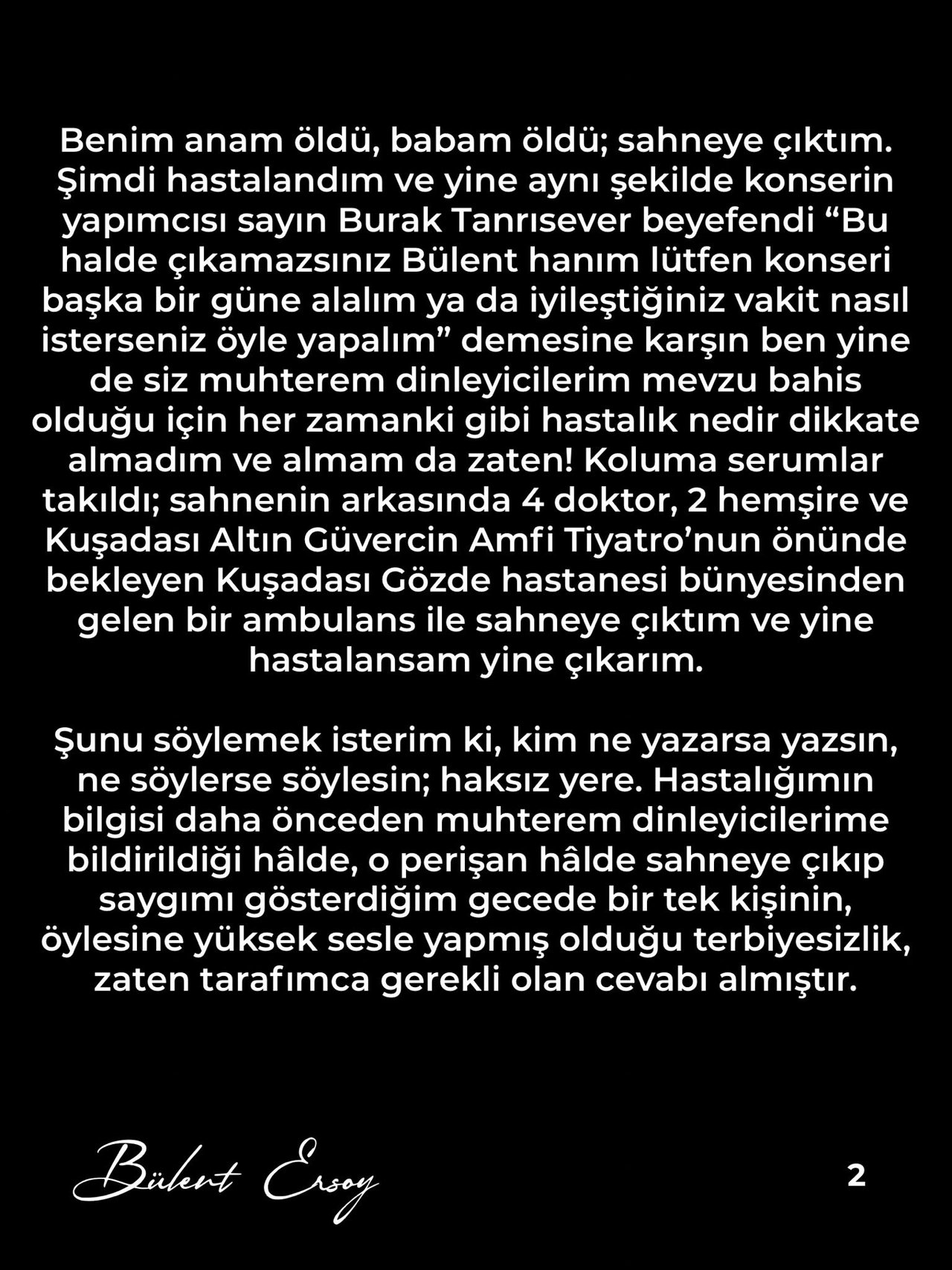 Bülent Ersoy ne dedi