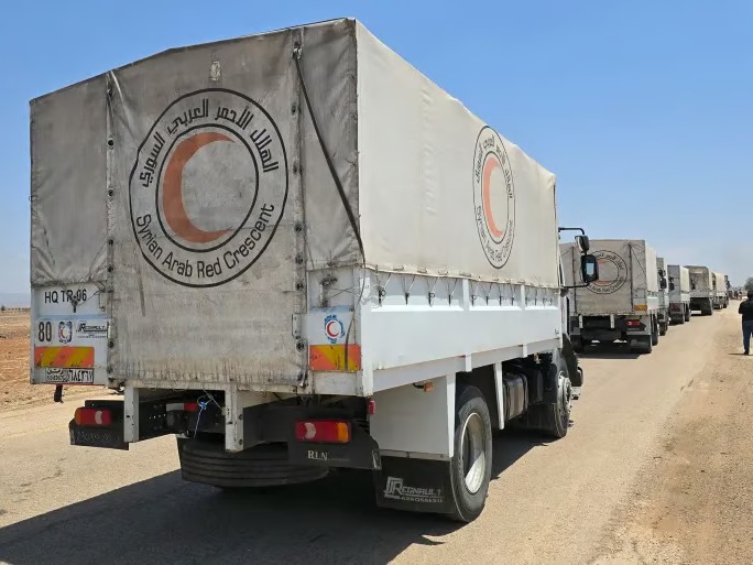 Aid Convoys Enter Sweida Amid Fragile Calm