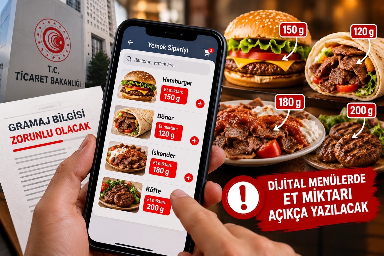 Sipariş vermeden önce etin miktarını göreceksiniz!