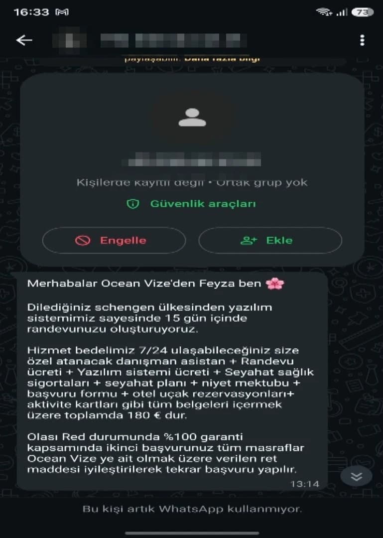 Sahte vize randevusu