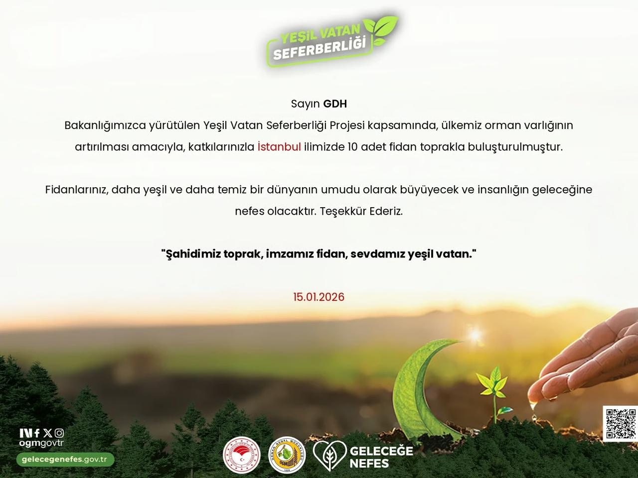 Fidan dikene teknoloji ödülü