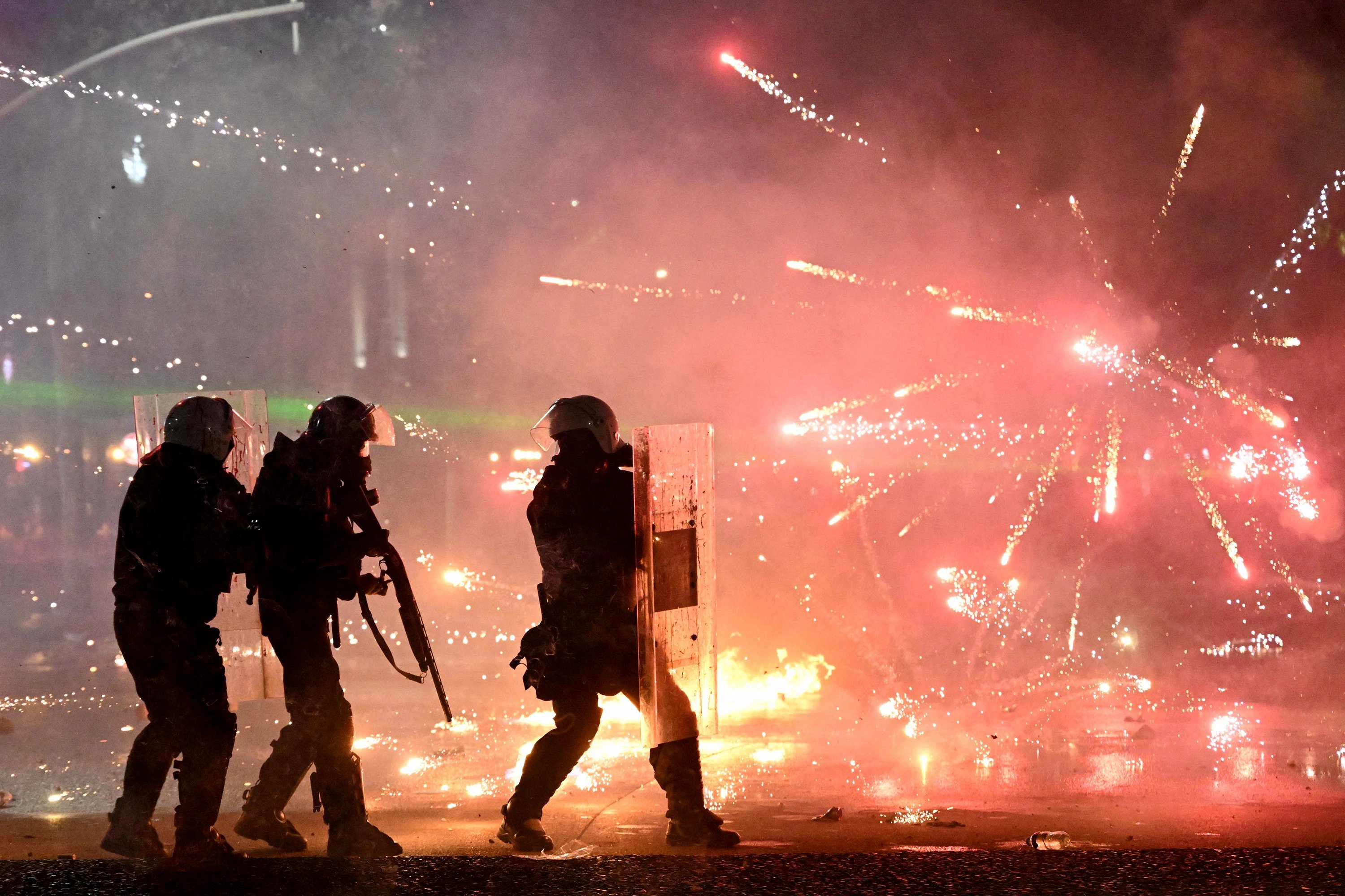 An anti-government demonstration in central Tirana, Oct. 18, 2026 - AFP
