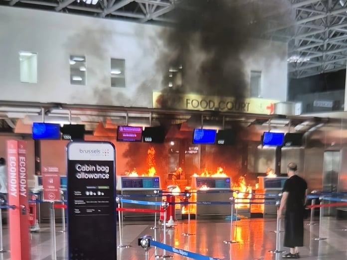 İtalya'daki Malpensa Havalimanı’nda yolcu çöp kutusunu ateşe verdi