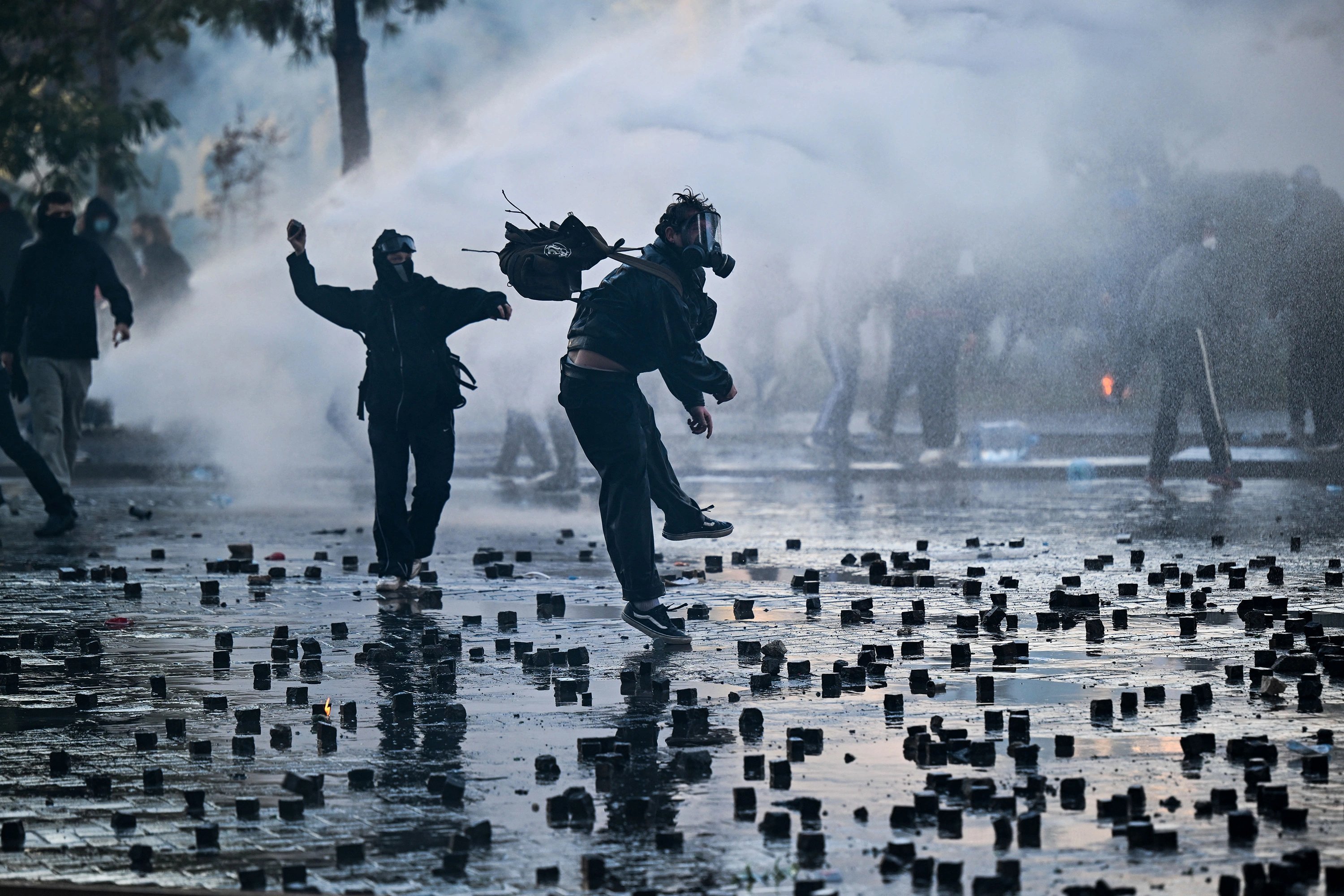 An anti-government demonstration in central Tirana, Oct. 17, 2026 - AFP
