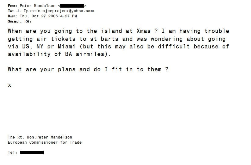 Mandelson ile Epstein arasında geçen yazışmalar - Reuters