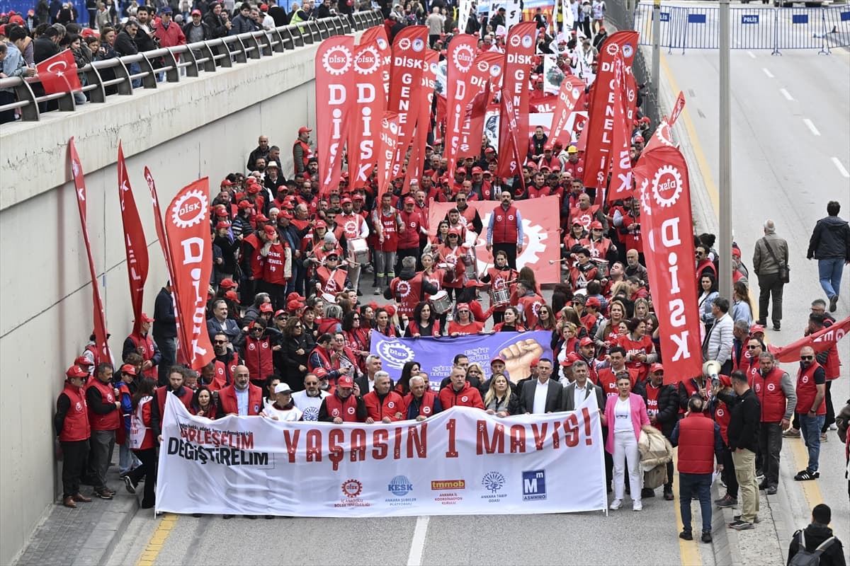 Başkentte 1 Mayıs böyle kutlandı! Doruk Madencilik işçileri de meydandaydı