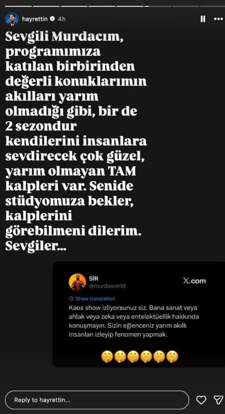 Hayrettin Kaos Show paylaşımı