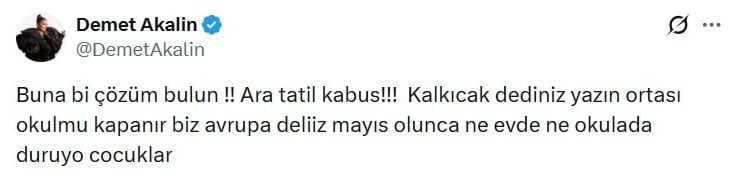 Demet Akalın MEB ara tatil tepkisi