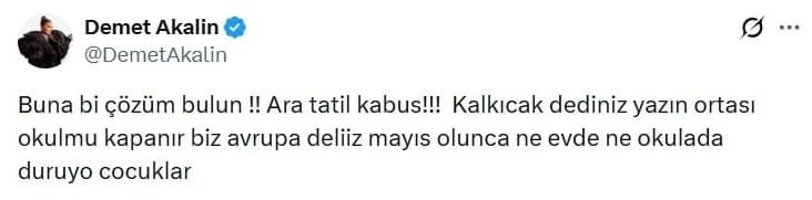 Demet Akalın MEB ara tatil tepkisi