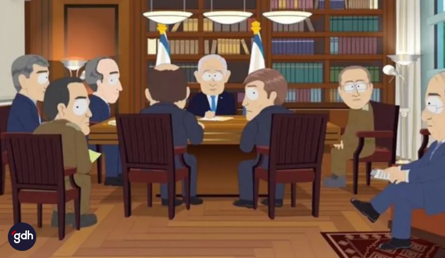 Netenyahu'nun kabine toplantısı sahnesi / South Park 