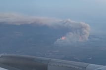 Sakarya'daki orman yangını yolcu uçağından görüntülendi