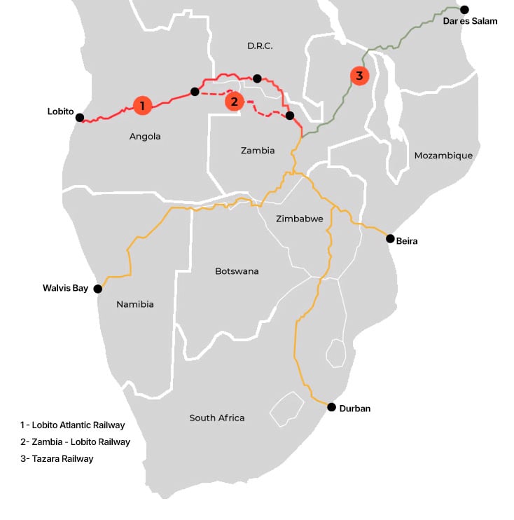 Lobito Corridor route