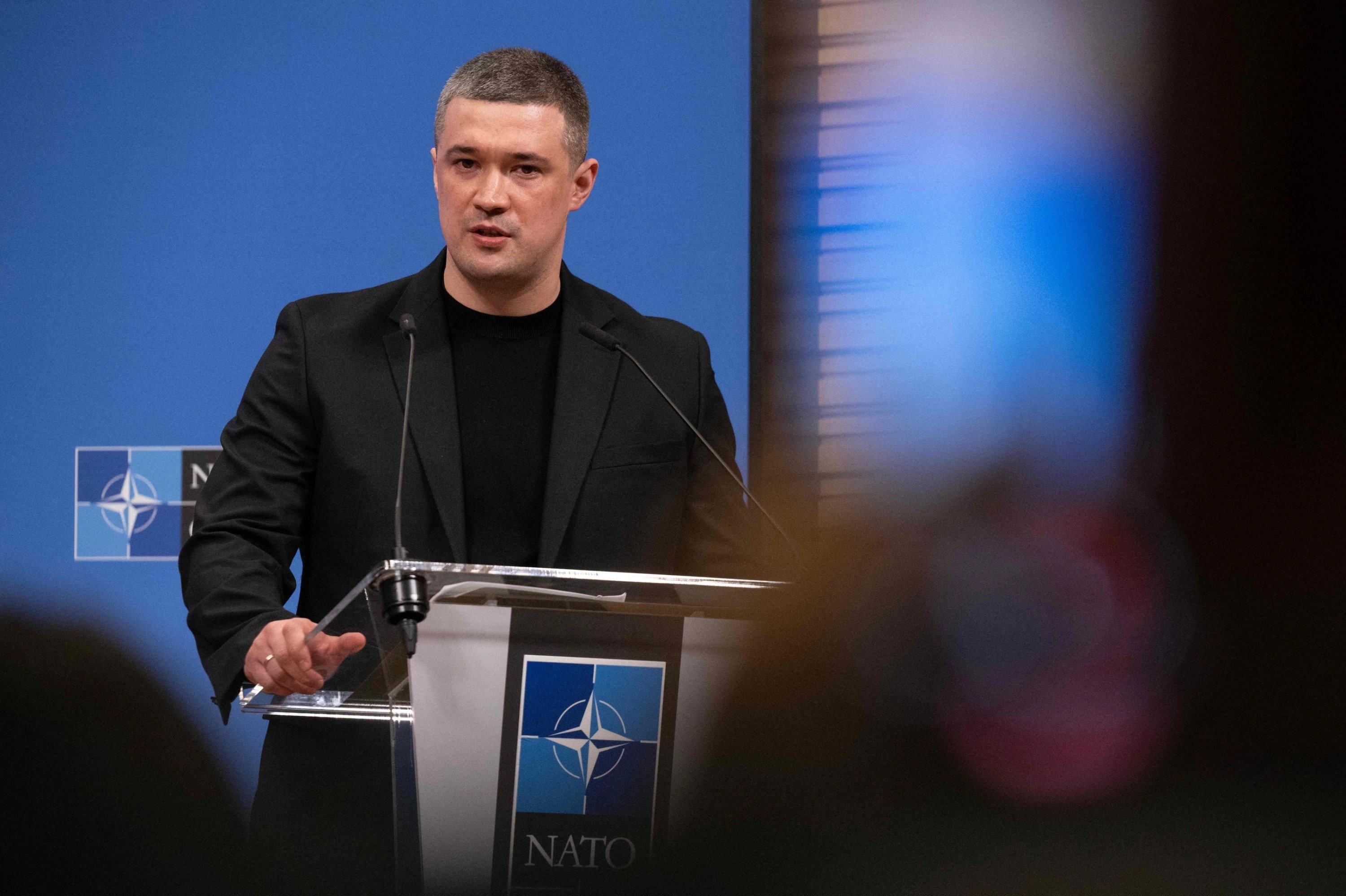 Ukraine's Defense Minister Mykhailo Fedorov at a NATO meeting in Brussels, June 3, 2026 - AFP