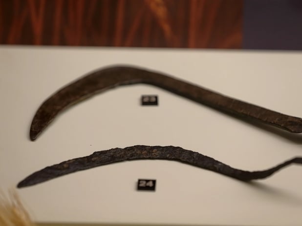 Çorum'da Hititlere ait 2 bin 800 yıllık orak ile Osmanlı dönemi orağı sergileniyor