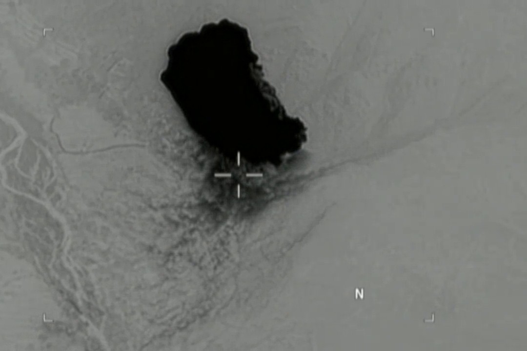 Aerial footage of the MOAB strike on an ISIS-K tunnel complex in Achin district, Afghanistan, April 13, 2017 - U.S. Department of Defense (public domain)