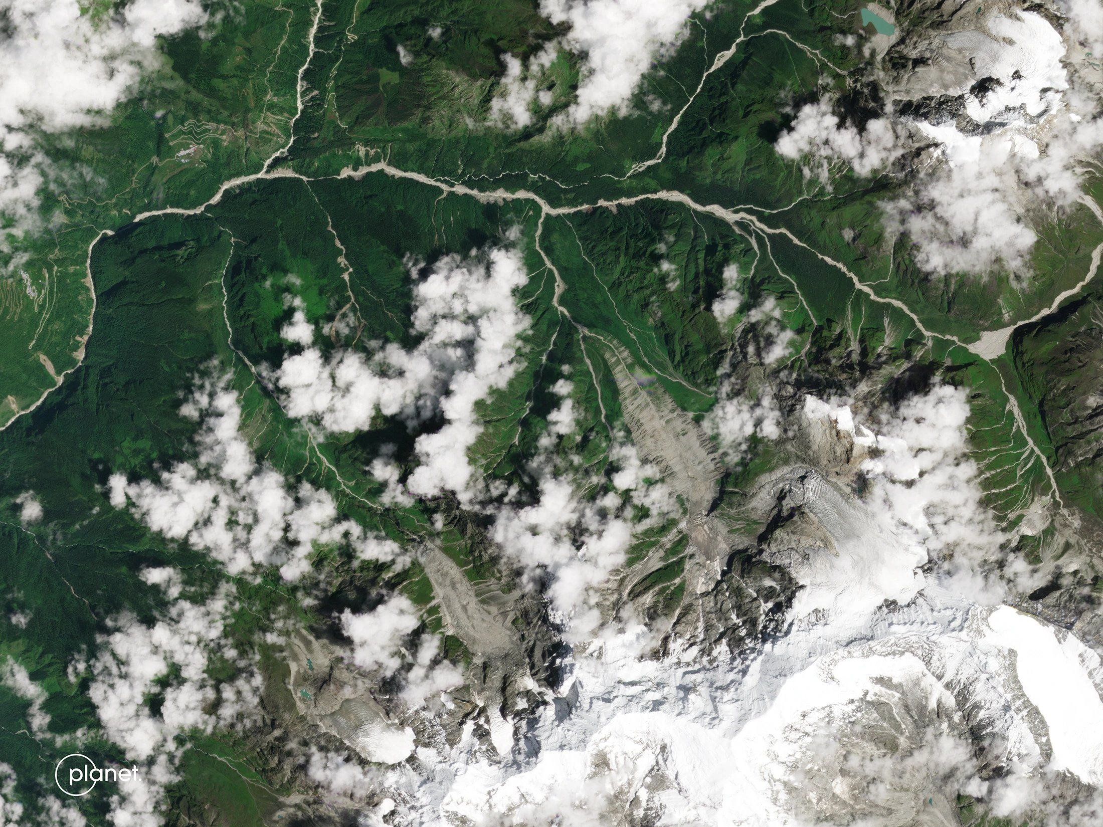 Satellite image of the Nepal-Tibet border, Aug. 25, 2026 - Planet Labs