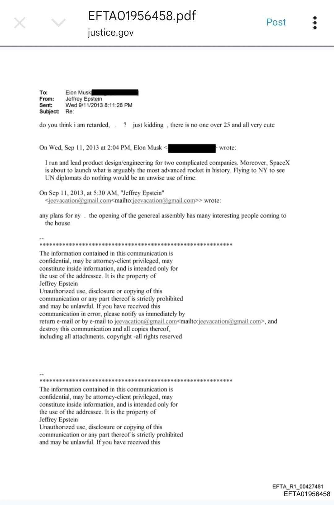Elon Musk ile Jeffrey Epstein arasındaki yazışmalar - X
