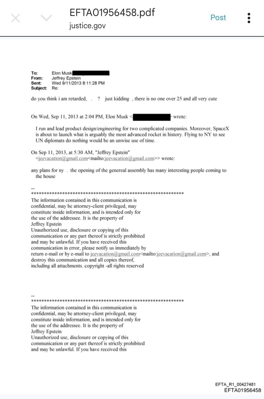 Elon Musk ile Jeffrey Epstein arasındaki yazışmalar - X