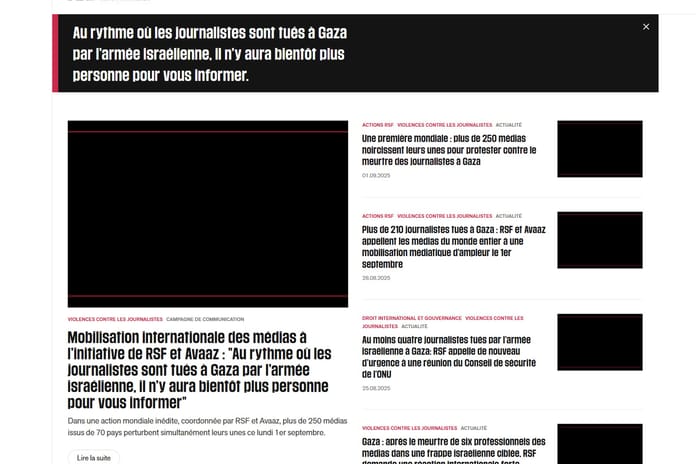 Dünya basını Gazze’de öldürülen gazeteciler siyaha büründü