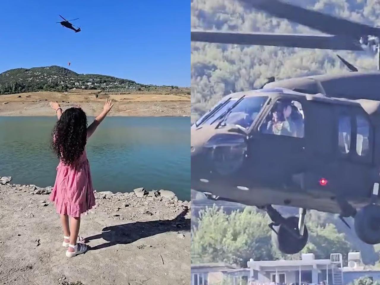 Skorsky pilotundan küçük çocuğa yürek ısıtan selam